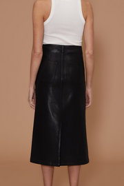 Image of Le Jean Jocelyn skirt in coated black