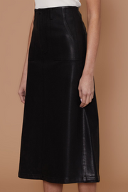 Image of Le Jean Jocelyn skirt in coated black