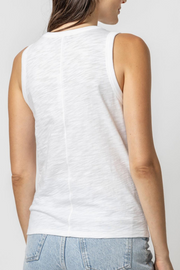 Image of Lilla P back seam tank in white