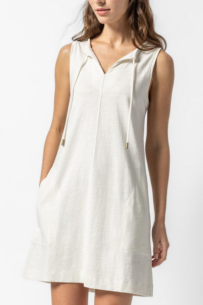 Image of Lilla P split neck sleeveless dress