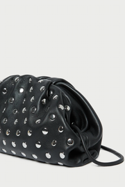 Image of Loeffler Randall Bailey clutch in black leather with silver studs