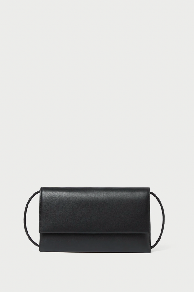 Image of Loeffler Randsll Charlee flap clutch in black