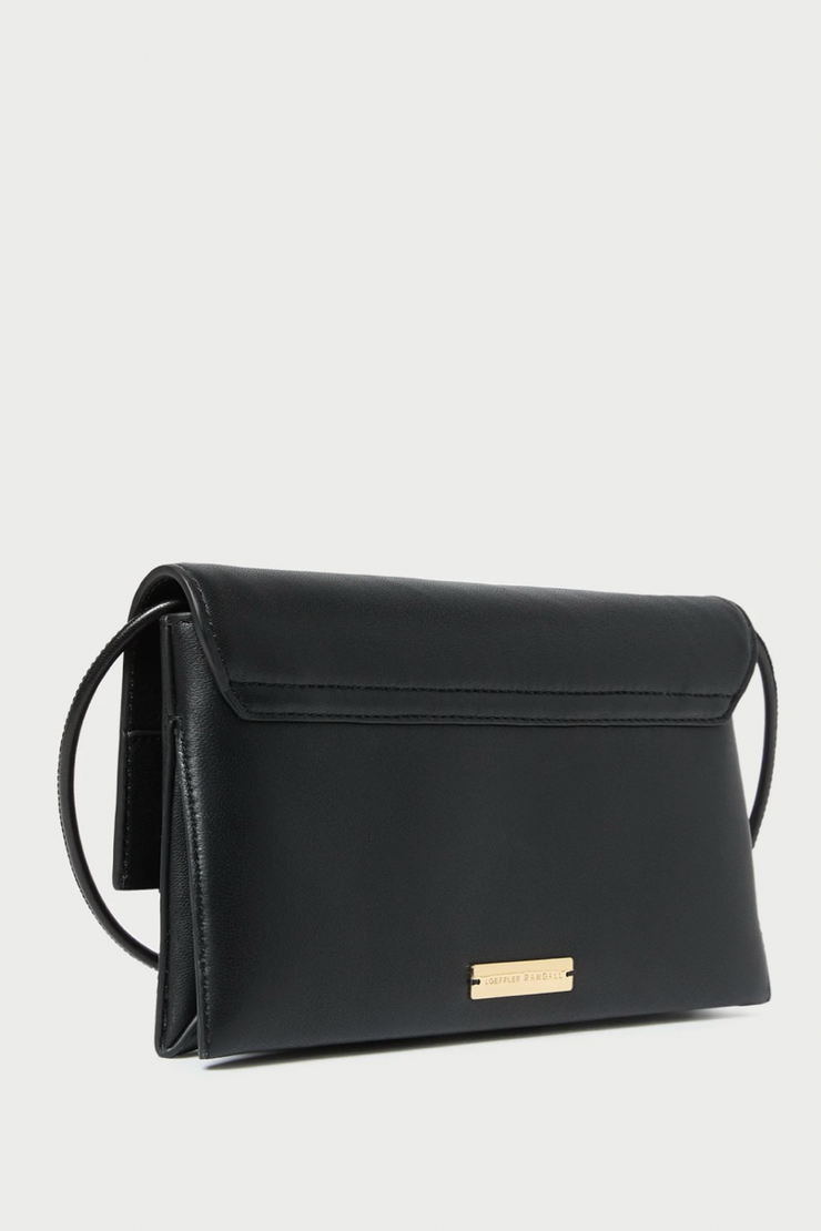 Image of Loeffler Randsll Charlee flap clutch in black