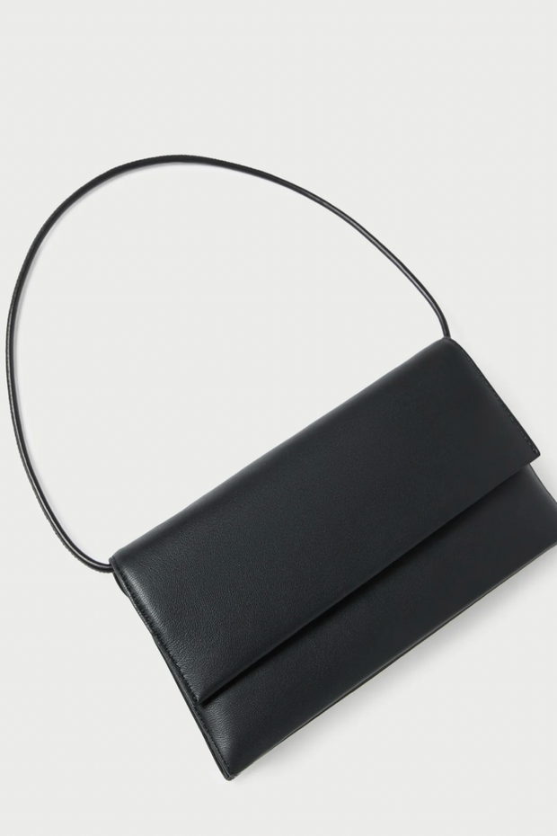 Image of Loeffler Randsll Charlee flap clutch in black