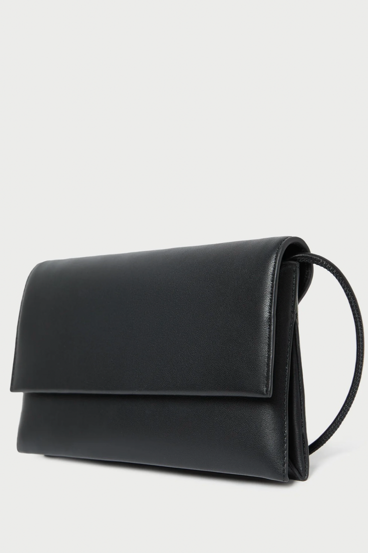 Image of Loeffler Randsll Charlee flap clutch in black