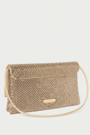 Image of Loeffler Randall Charlee flap clutch in Gold Diamanté with Glass Rhinestones