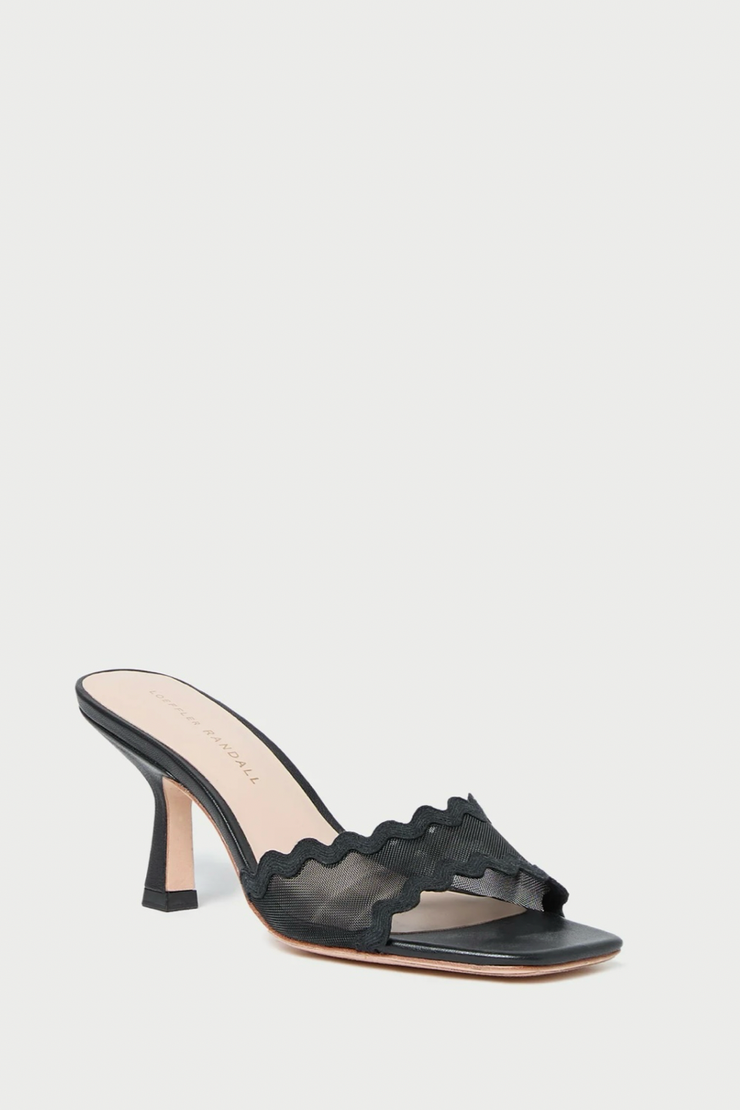 Milena Scalloped Mesh Mule