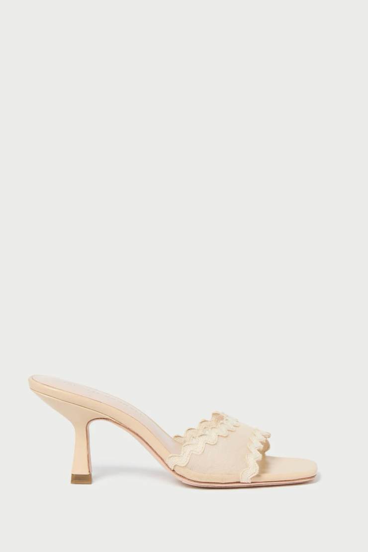 Image of Loeffler Randall Mesh Milena scalloped sandal in almond