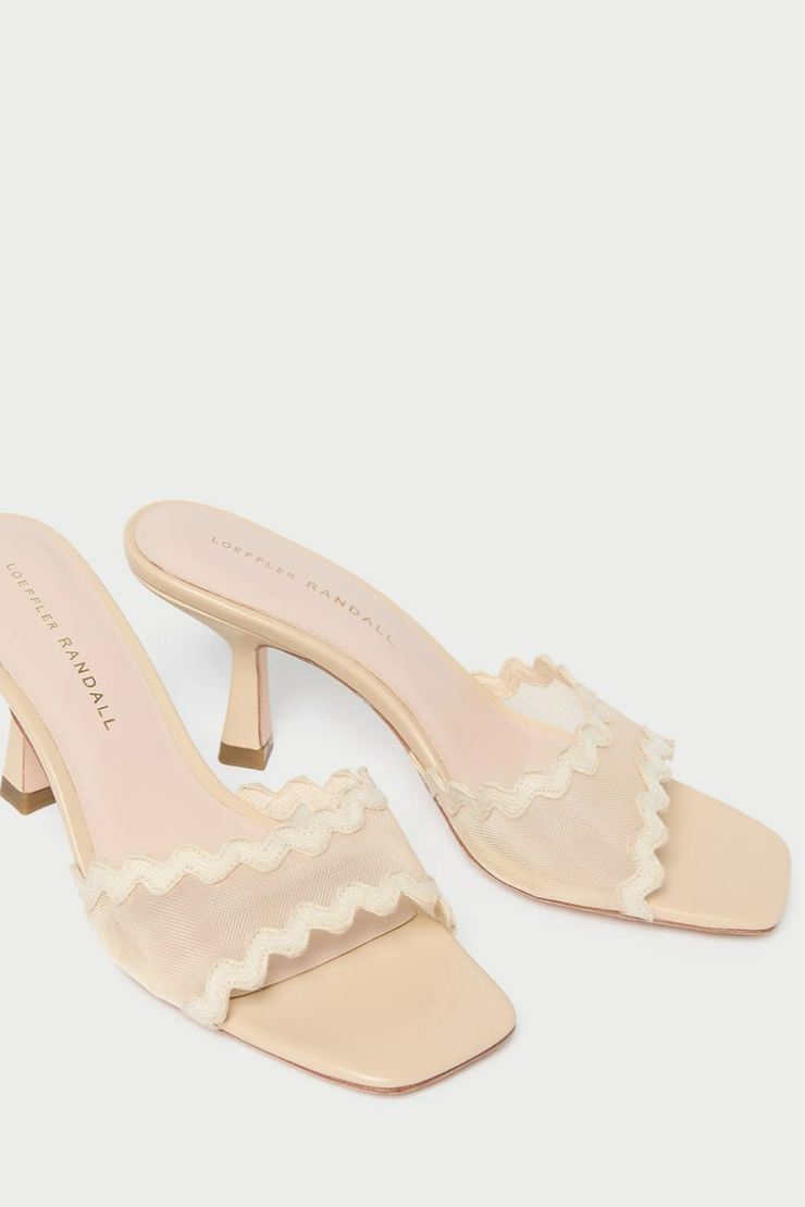 Image of Loeffler Randall Mesh Milena scalloped sandal in almond