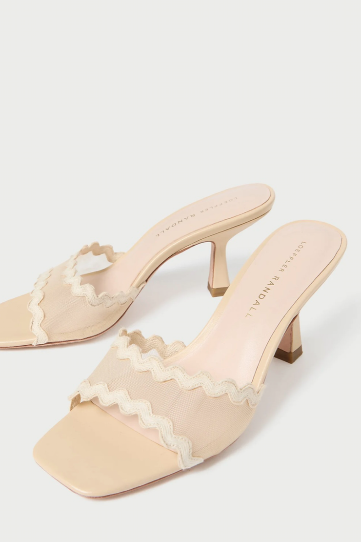 Image of Loeffler Randall Mesh Milena scalloped sandal in almond