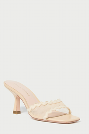 Image of Loeffler Randall Mesh Milena scalloped sandal in almond