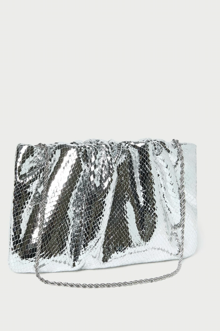 Image of Loeffler Randall Serena gathered clutch in silver