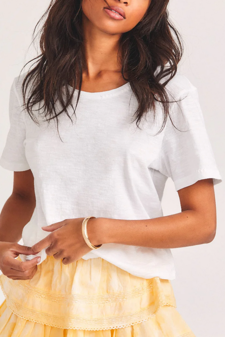 Image of Loveshackfancy Calix tee in white