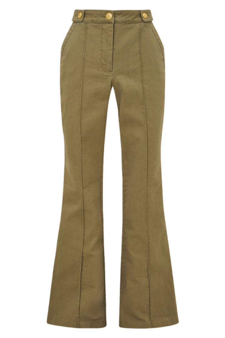 Image of Loveshackfancy Costella pant in olive