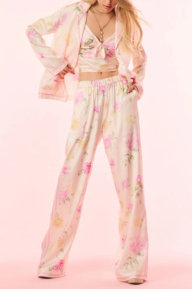 Image of model wearing the Love Shack Fancy Helia Pant front view