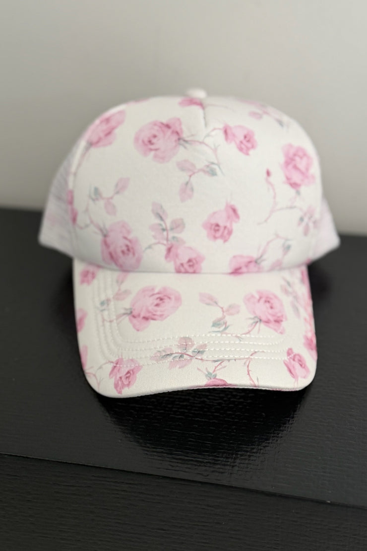 Image of the Love Shack Fancy Joni Trucker Hat front view