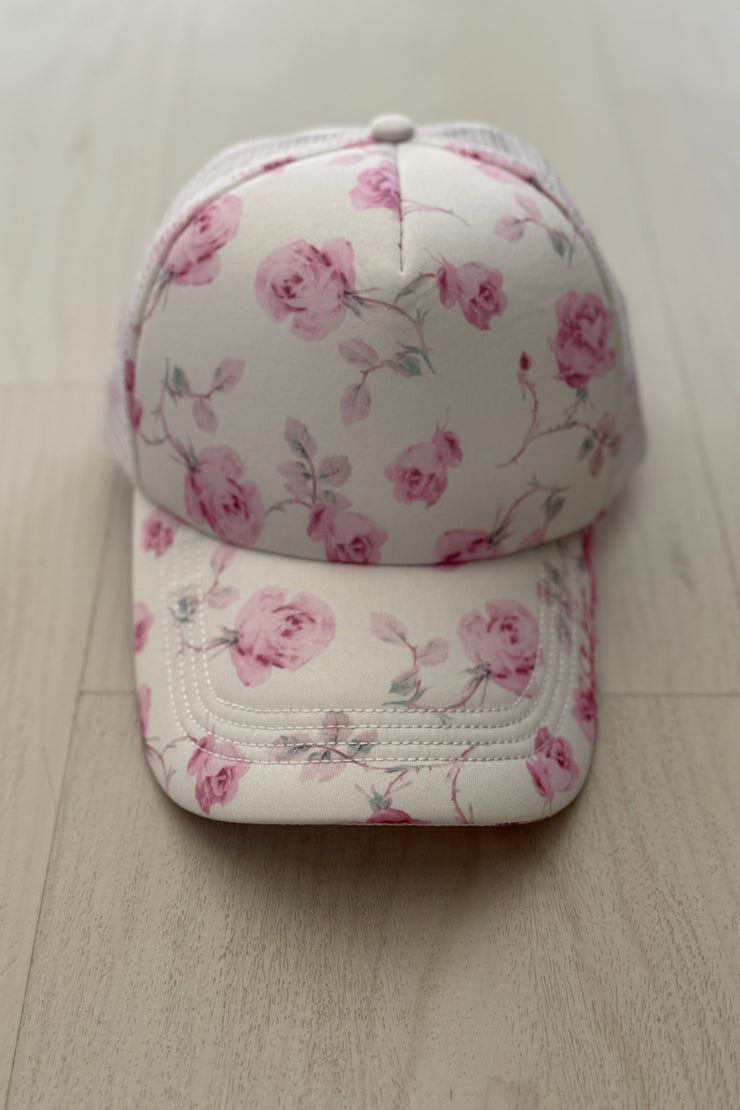 Image of the Love Shack Fancy Joni Trucker Hat front view
