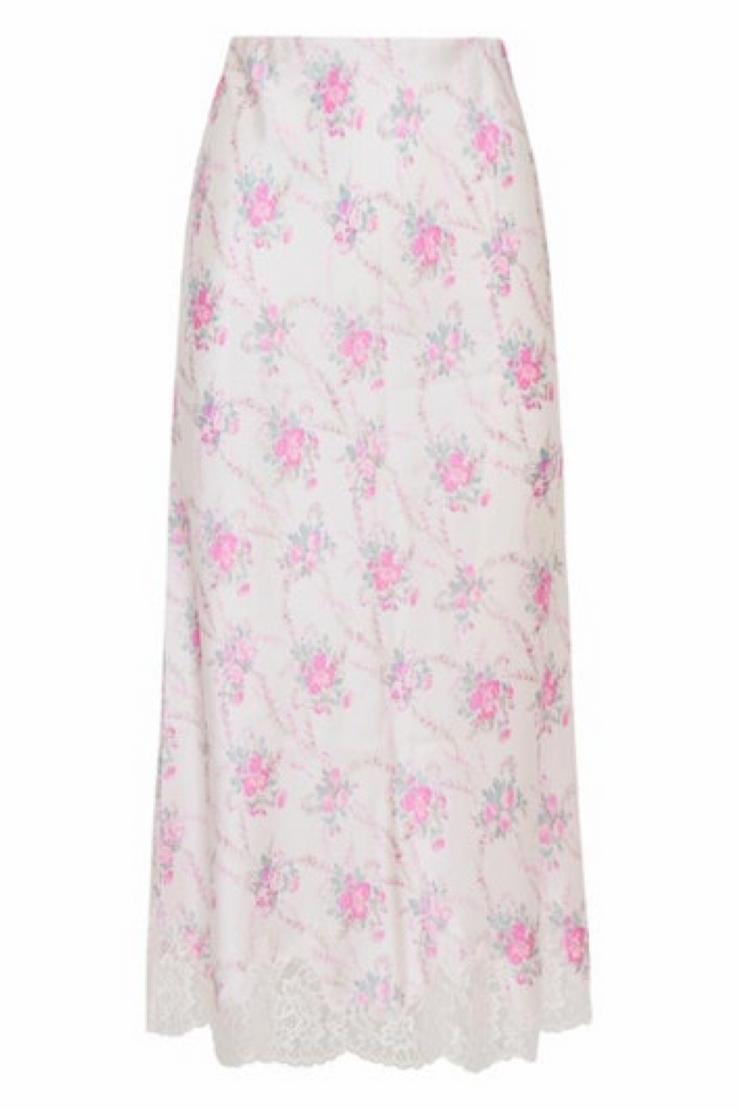 Image of Loveshackfancy Malina skirt in rose picnic