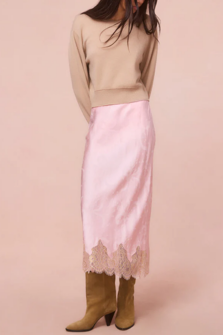 Image of Loveshackfancy Malina skirt in rose pink