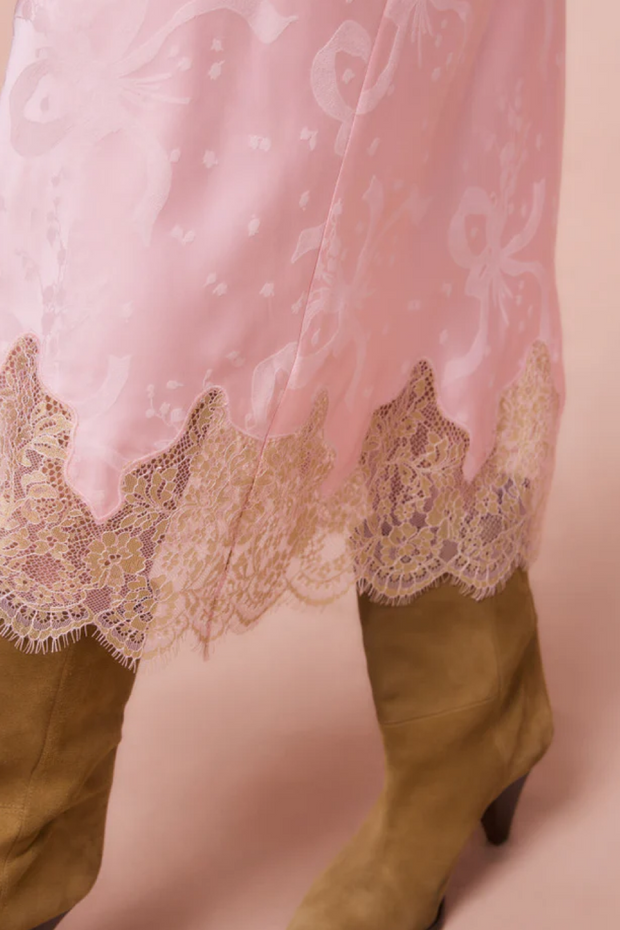 Image of Loveshackfancy Malina skirt in rose pink