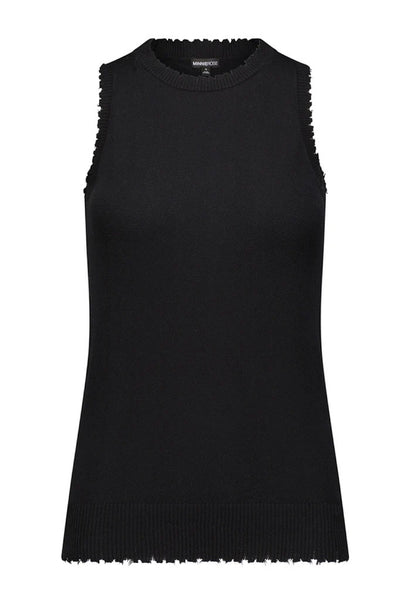 Image of the cotton cashmere frayed tank