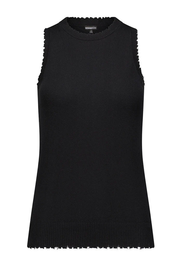 Image of the cotton cashmere frayed tank