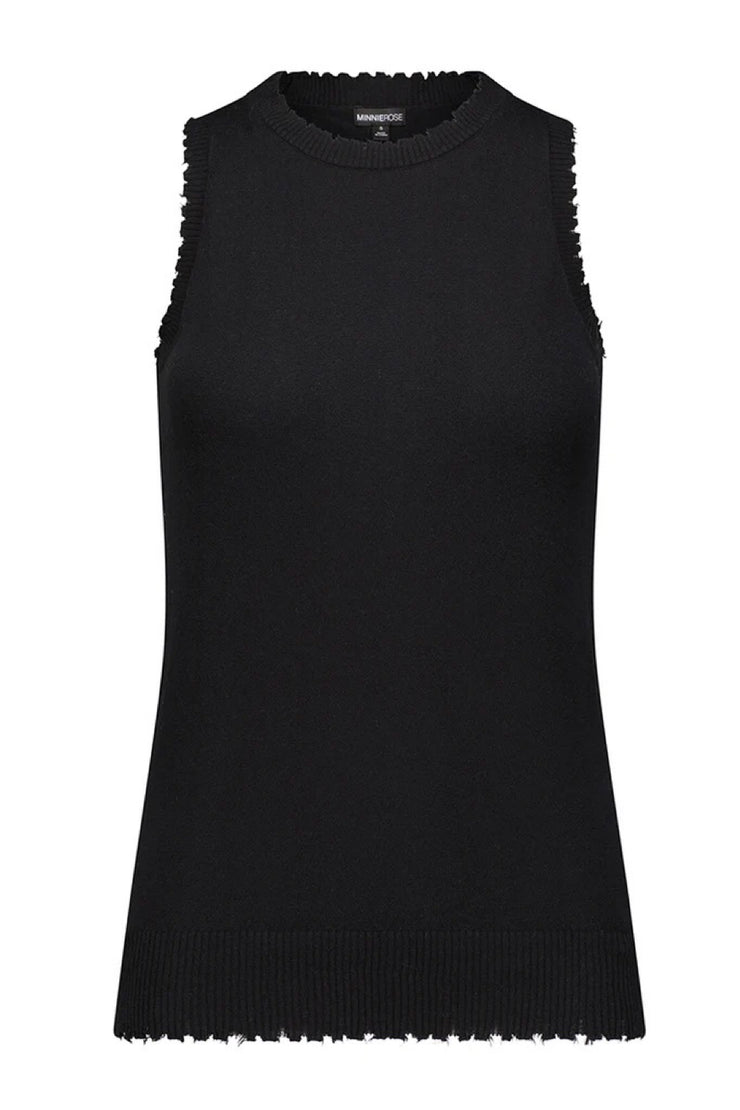 Image of the cotton cashmere frayed tank