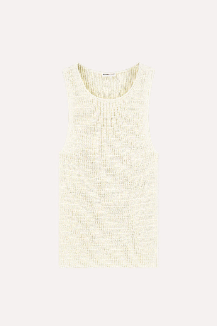 Image of the Minnierose Linen Cotton Blend Tank front view
