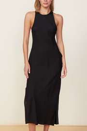 Image of model wearing Monrow Silky 90's dress in black