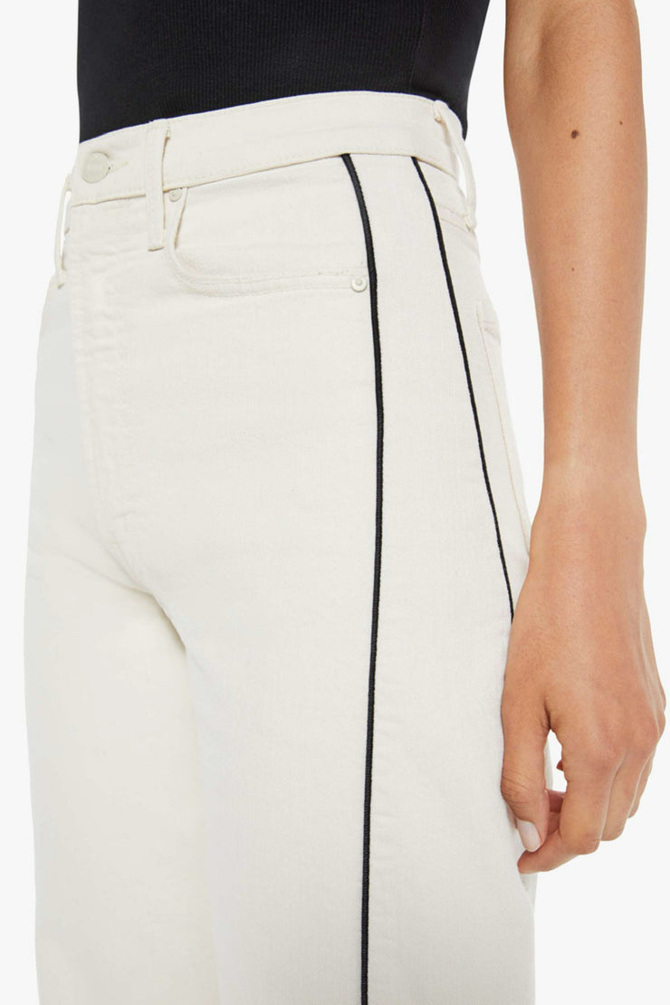 Image of model wearing the Mother The Half-Piped Ankle front view close up