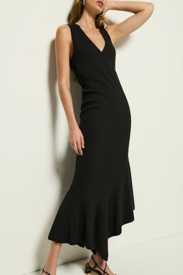 Image of model wearing the Nation Carmel Dress front view