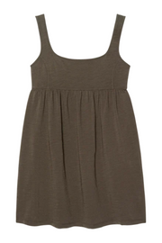 Brown dress with thin straps on a white background