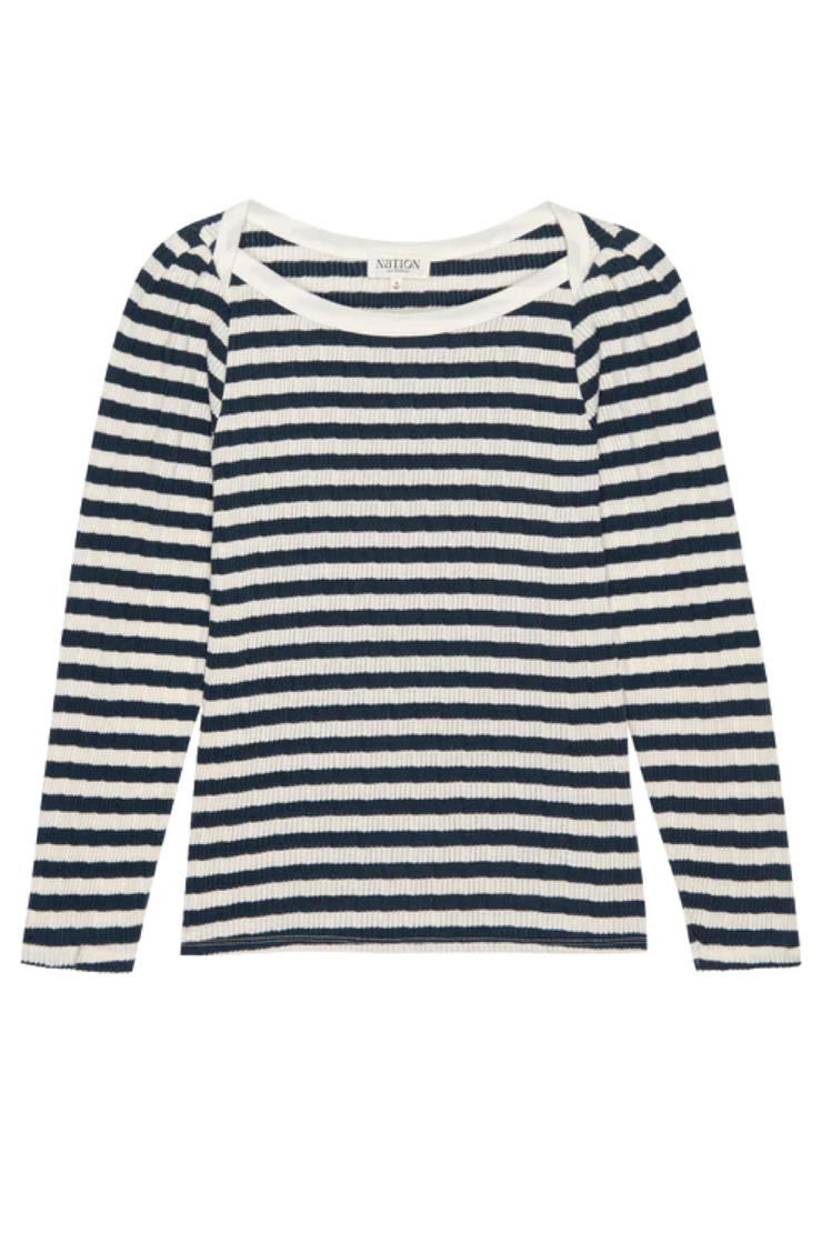 Image of Nation LTD Amelie top in navy stripe