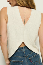 Image of model wearing the Nation Ltd Eliza Sweater back view