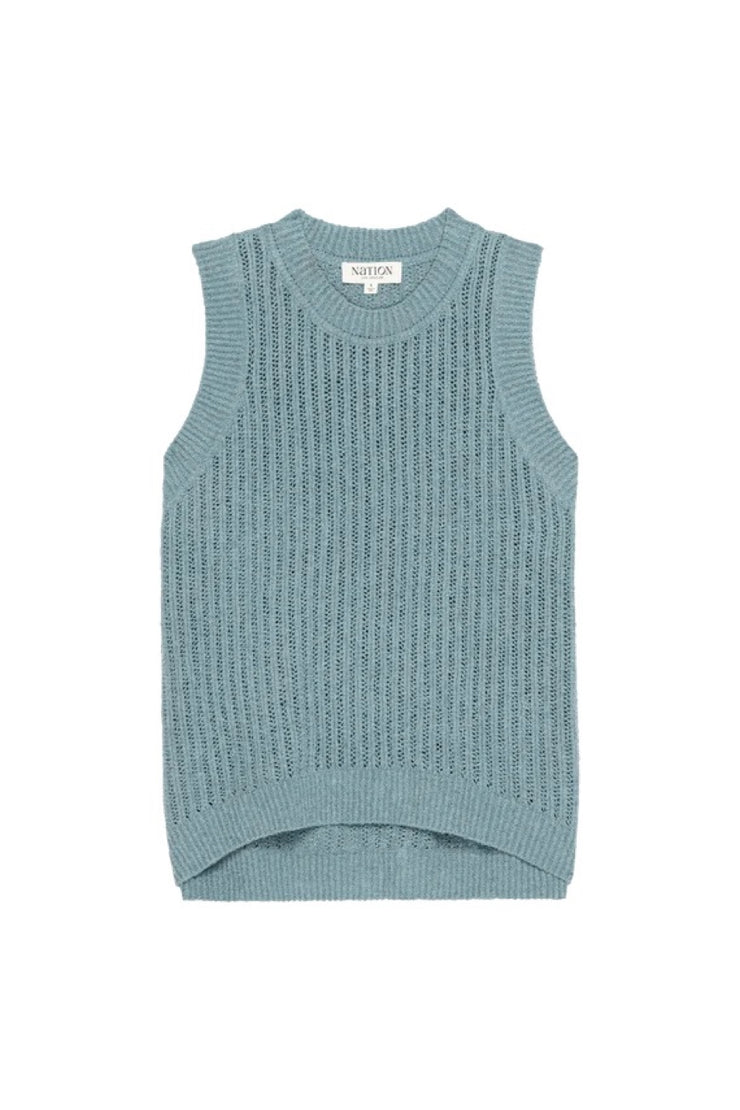 Image of the nation ltd elliana pullover vest against white background