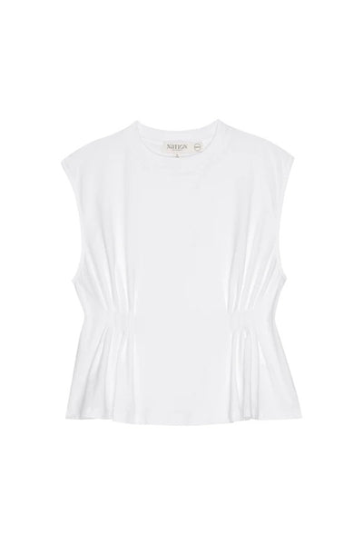 Image of the Nation ltd meg pleated top on white background
