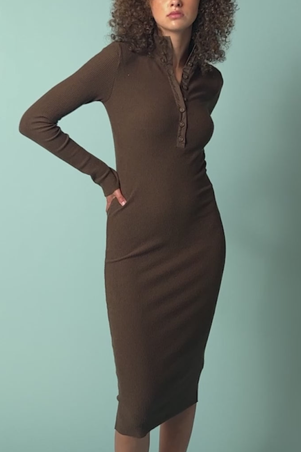 Image of model wearing Nation LTD Phoebe Turtleneck dress