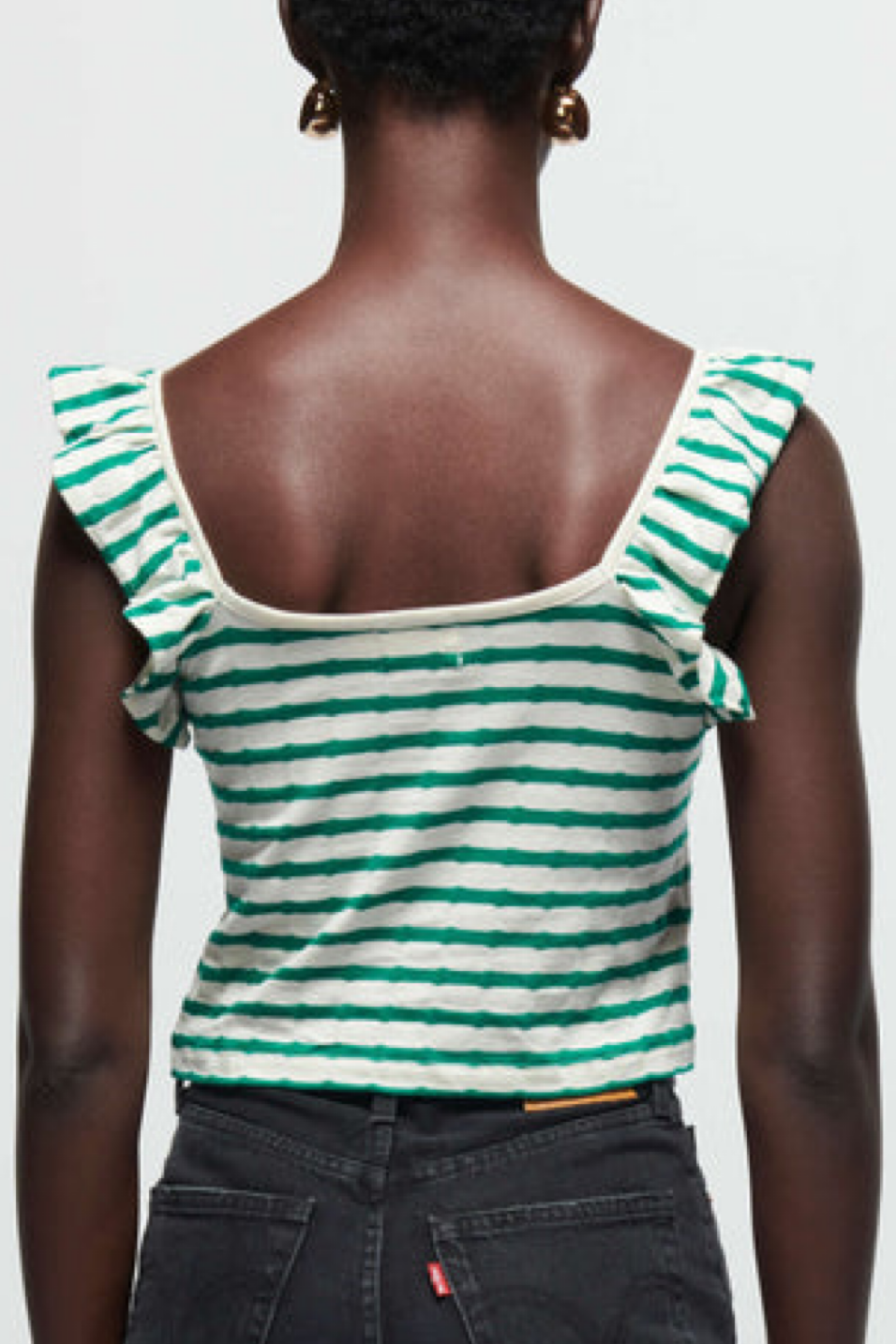 Image of Nation LTD Rosa stripe ruffle tank