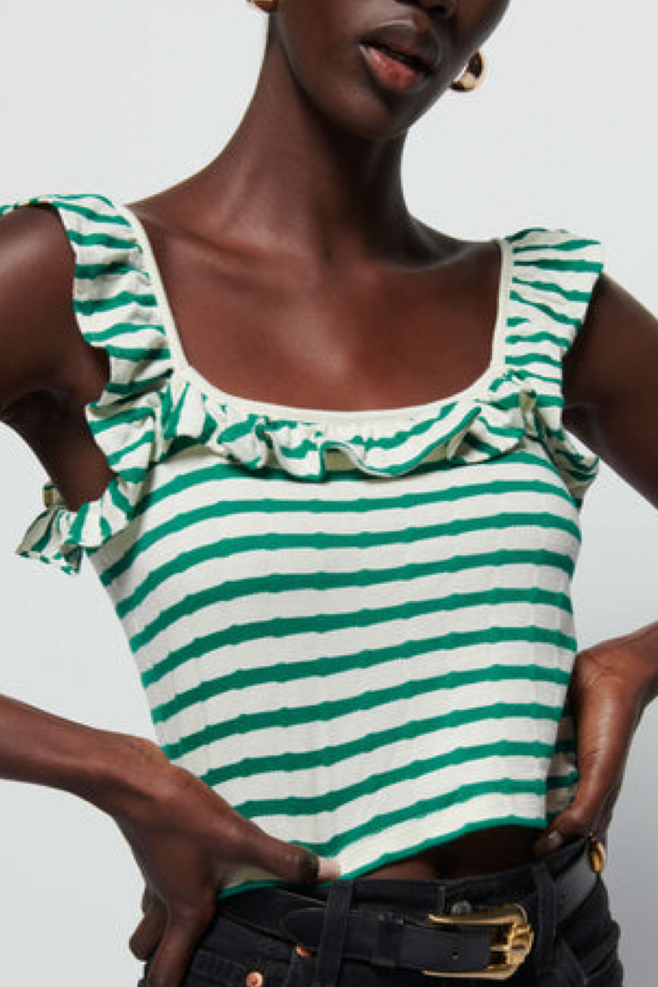 Image of Nation LTD Rosa stripe ruffle tank