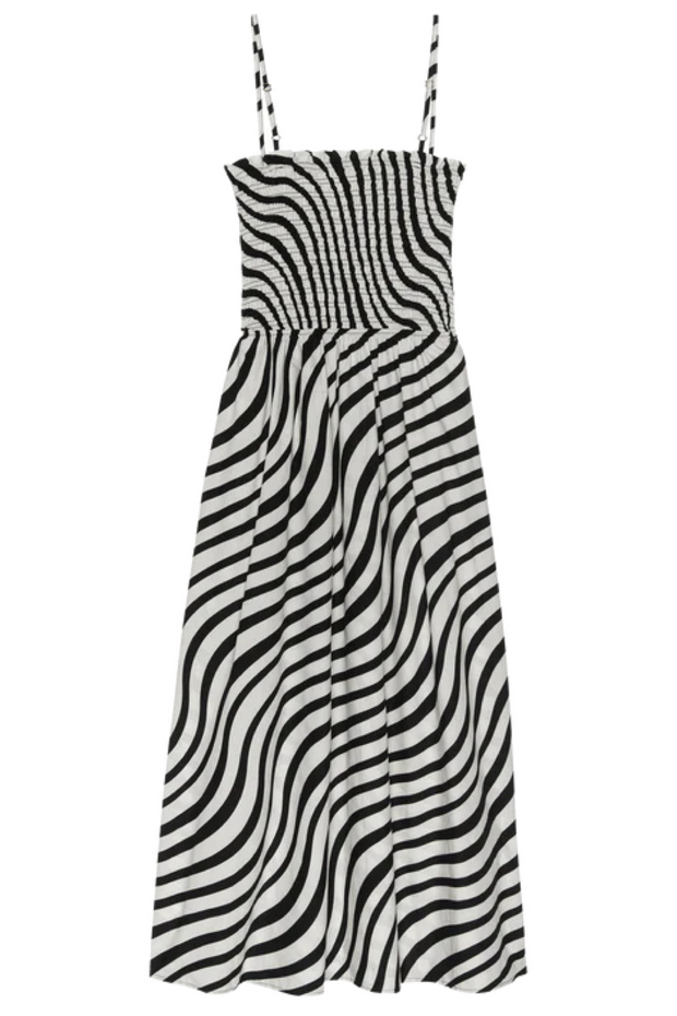 Nation smocked dress in swirl print