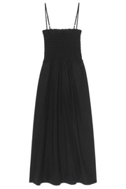 Nation smocked dress in jet black