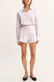 Image of model wearing the Posse Lena Shirt front view tucked in