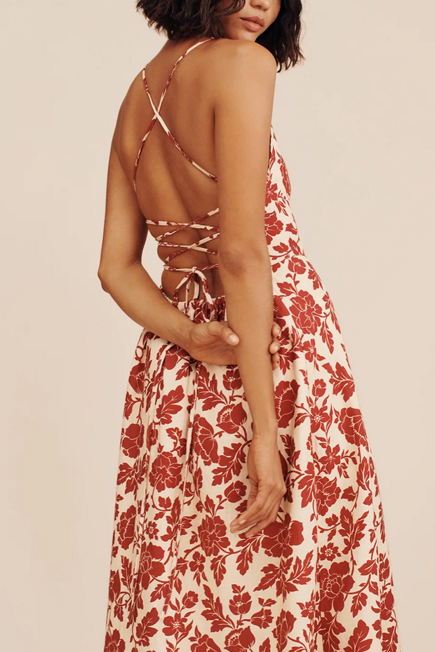 Image of Posse Lori dress in scarlet bloom print