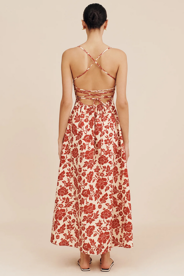 Image of Posse Lori dress in scarlet bloom print