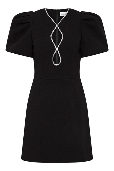 Image of Rebecca Vallance Estella Puff sleeve minin in black