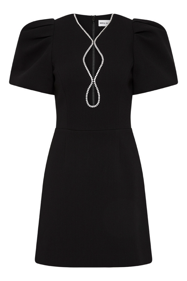 Image of Rebecca Vallance Estella Puff sleeve minin in black