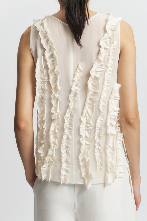 Image of the Saint Art Naomi Sleeveless Blouse back view