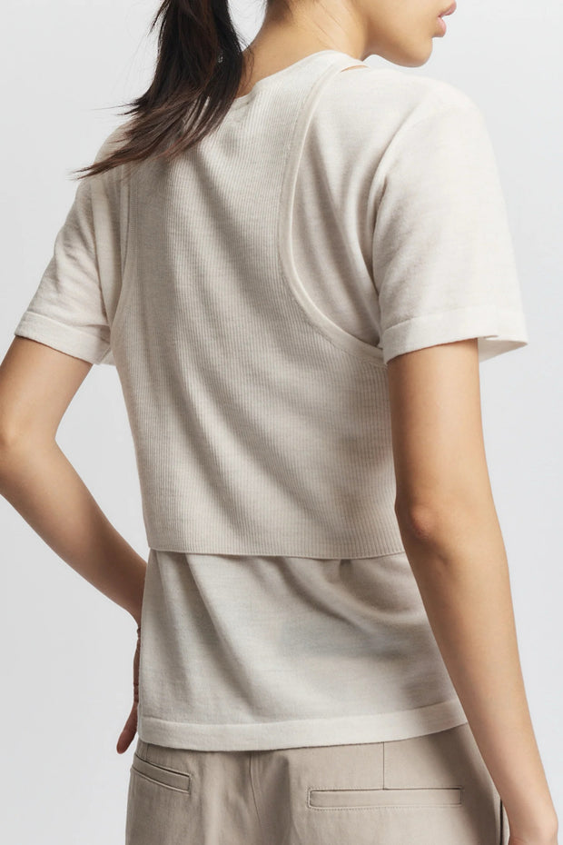 Image of model wearing the Saint Art Steph 2-Piece Knit back view
