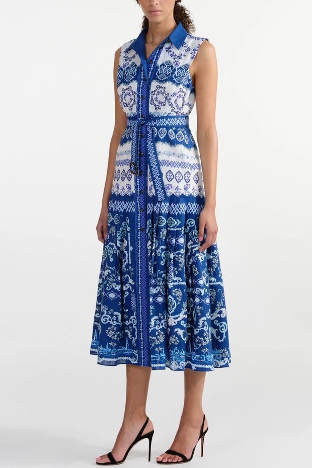 Image of model wearing the Saloni Nya Dress front view
