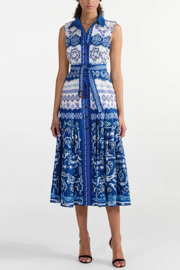 Image of model wearing the Saloni Nya Dress front view